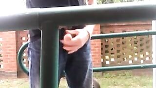Back yard jerking off