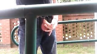 Back yard jerking off