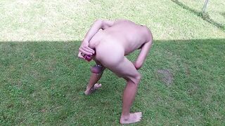 servenaked in peniscage outdoor got enema proove with small and large sextoy in booty willing for gaysex