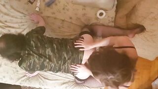 Anastasia Mistresse Domination gal screw with sex tool belt on cute resigned hunk Sasha Earth