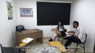 Hawt Girlfriend Seduces Classroom Nerd For Wild Sharing FMM Three-some
