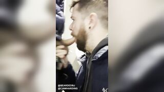 Hawt dad gives sexy blow job to hot male in public bath