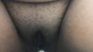 Black big beautiful woman taking a urinate
