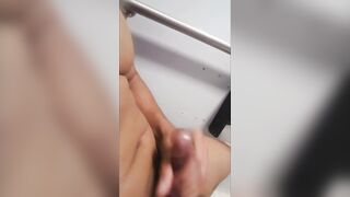 Nearly Caught in Public Bath Jacking Off