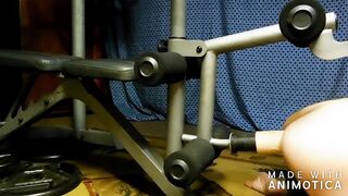 Workbench takes moist vagina backing up