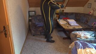Cyborg Enormous Rubber Bodysuit Inflation