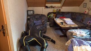 Cyborg Enormous Rubber Bodysuit Inflation