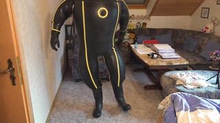 Cyborg Enormous Rubber Bodysuit Inflation