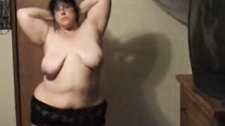 big beautiful woman not fast undresses bare shows off large booty, large bazookas part two - Not HD Quality