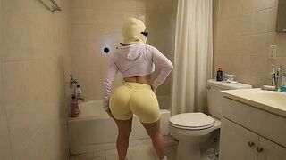 Tiny Large Butt Beauty Spied on in the Bath