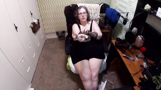 big beautiful woman Granny Trying on Haunch Highs and talking about her ally's tiny rod