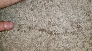 Pissing the carpet and cum hard