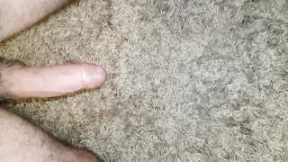 Pissing the carpet and cum hard