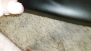 Pissing the carpet and cum hard