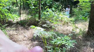 TUGJOB in PUBLIC - Stranger Woman Caught me Masturbating and Makes Me Cum!