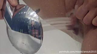 LARGE CLITORIS ERECTION - MASTURBATION IN BATHS