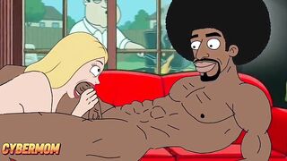 Ebony Plumber Bangs Married Housewife Whilst Cuckold Spouse Cooks BBQ. Toon RimJob