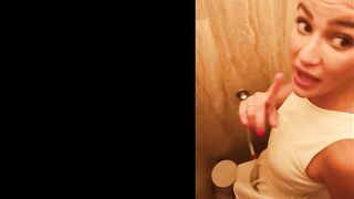 Cherry Kiss screw in crapper of restaurant oral-sex pee play and cum discharged