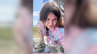 Truckers Got a Surprise — Nasty Angel Groaning by the Road