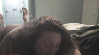 big beautiful woman Sucking & Gagging on a Plump Cock