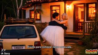 Newlywed Pair Does Smth Forbidden: Cumming in the Twat of a Concupiscent Blond [AI Generated]
