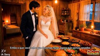 Newlywed Pair Does Smth Forbidden: Cumming in the Twat of a Concupiscent Blond [AI Generated]