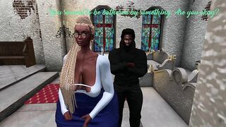 Second Life Ebony guy screws Lalin girl woman in a church