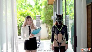 Sexy Sex and Deepthroat with Redhead QT Robot untill Vagina Creampie