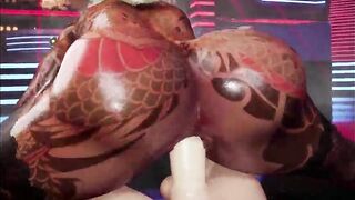 Silicone large breast blond hotty with large lips and tatoo anal invasion
