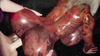 Silicone large breast blond hotty with large lips and tatoo anal invasion