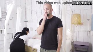 Package Delivery Drives Breasty Darksome Haired mother I'd like to fuck to Solo Vibrator Play in Nylons