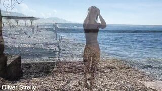 I Drilled My Teen Stepsister On Public Beach And Cum On Her Butt