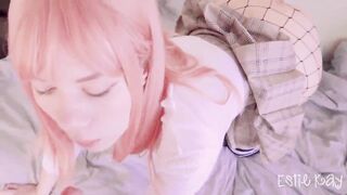 Pink hair sweetheart anal POV doggy style