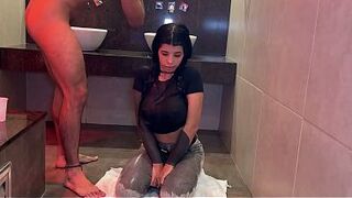 Impure and Resigned Whore! Humiliation with milk, piddle, unfathomable mouth, and Sex in doggy position!