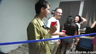 Reality Kings - Lalin girl Stacey Levine & Megan Play threesome Sex in Small Ass Shorts During a Wild Dorm Room Party