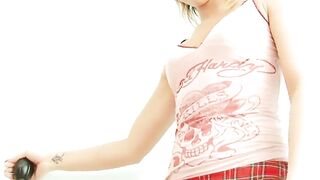 Breathtaking Blond Floozie Natalia Forrest Loves to Fondle Her Snatch with Fingers and Sex Toy