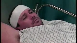 This nurse likes to screw her hunk patient in a hospital gown
