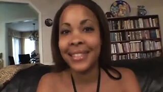 Curvy black enjoys taking dong in her juicy vagina previous to facial