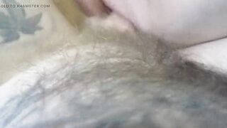 Smeared cum on twat after sex