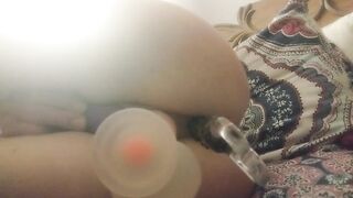 Contractions & double sextoy penetration squirt