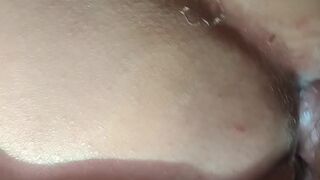 Listen to my step father groan and unload in my gap and see me shove it out