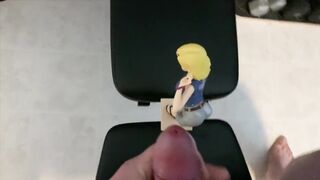 One guy bukkake for an Android eighteen hentai figurine