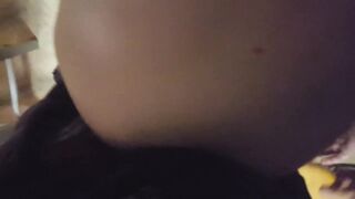 Cumming inside wifeys twat from behind right after work