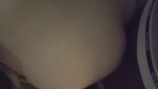 Cumming inside wifeys twat from behind right after work