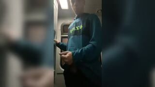 I'm stroking in the teach biffy, they nearly caught me, a tot of cum