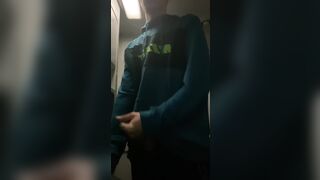 I'm stroking in the teach biffy, they nearly caught me, a tot of cum