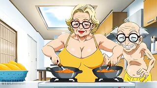 Hot Manga Granny Gets Double Portion Sexy Love For Breakfast. Toon