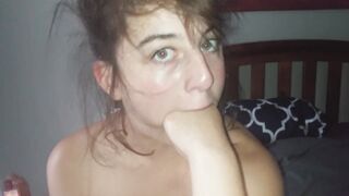 Eating cum without fist full twat