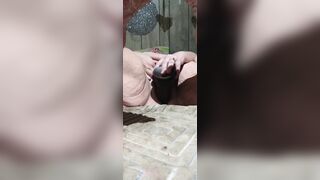 In Her Cunt Goes the Large Ebony Penis