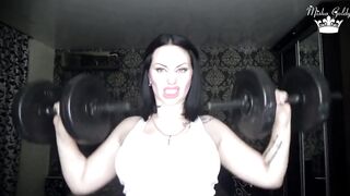 Meaty shoulders muscles worship! Sport motivation for pathetic loser like u !